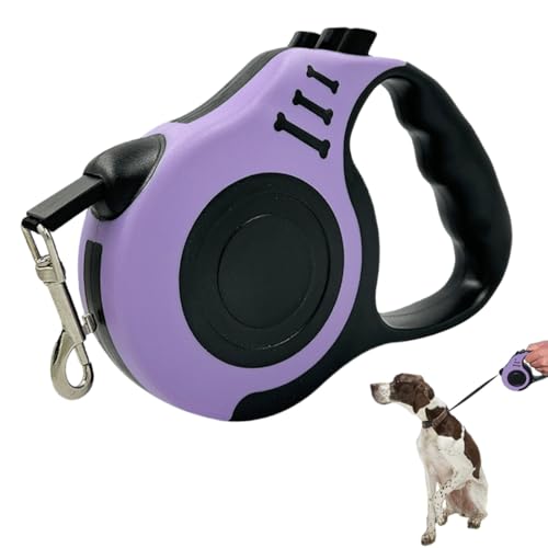 GNALIA Guinzagli Retrattili Per Cani 1 Pezzo Estensibile 5M Viola - Per Cani Piccoli E Medi Con Collare Regolabile