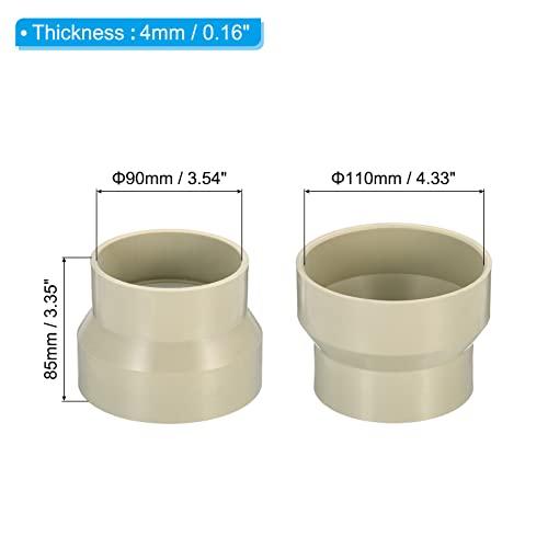 PATIKIL 4" to 3.5" Duct Reducer Connector - Image 2
