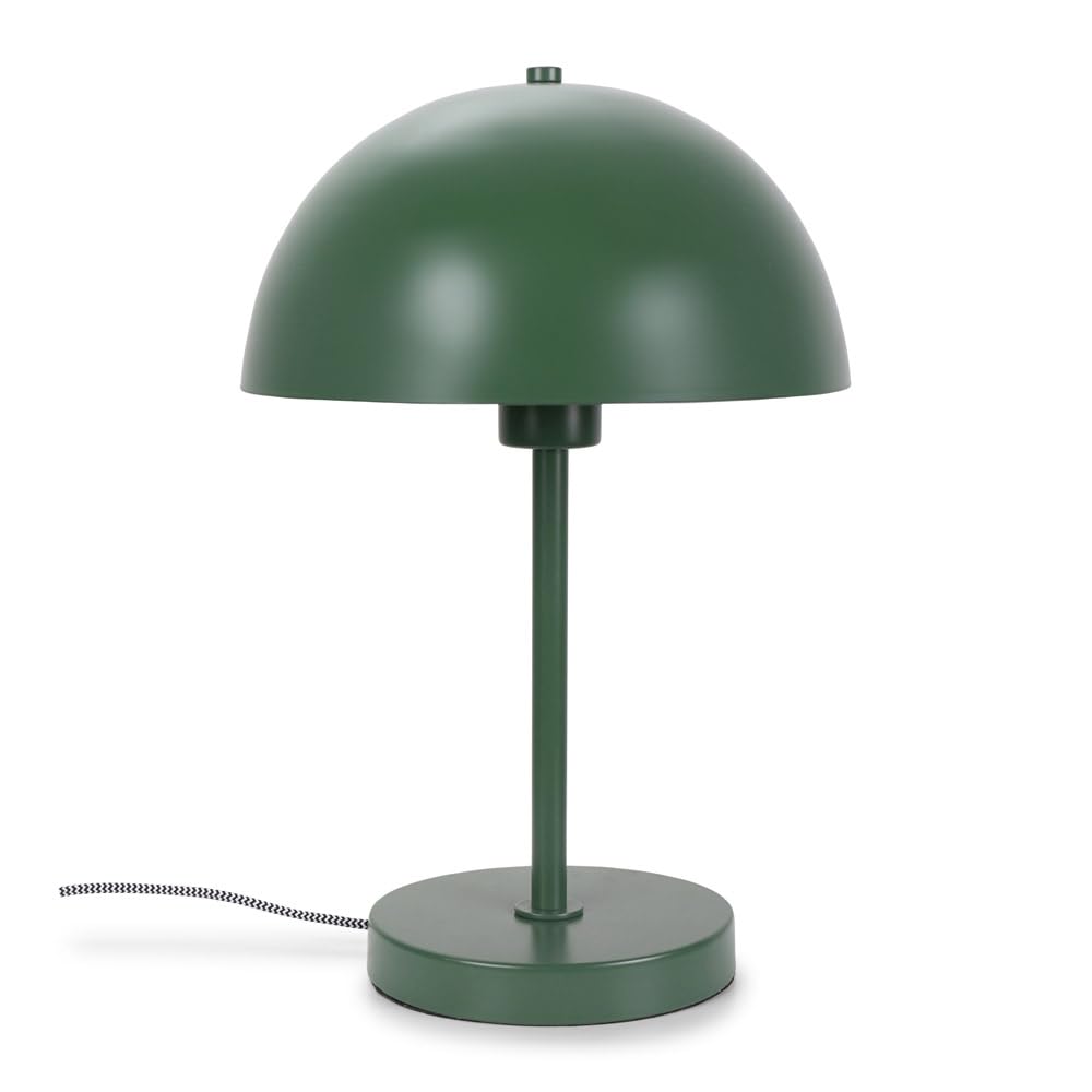 ValueLights | Forest Green Single Stem Bedside Table Lamp with Dome Lampshade | Table Lamps, Home Décor & Improvement Essential