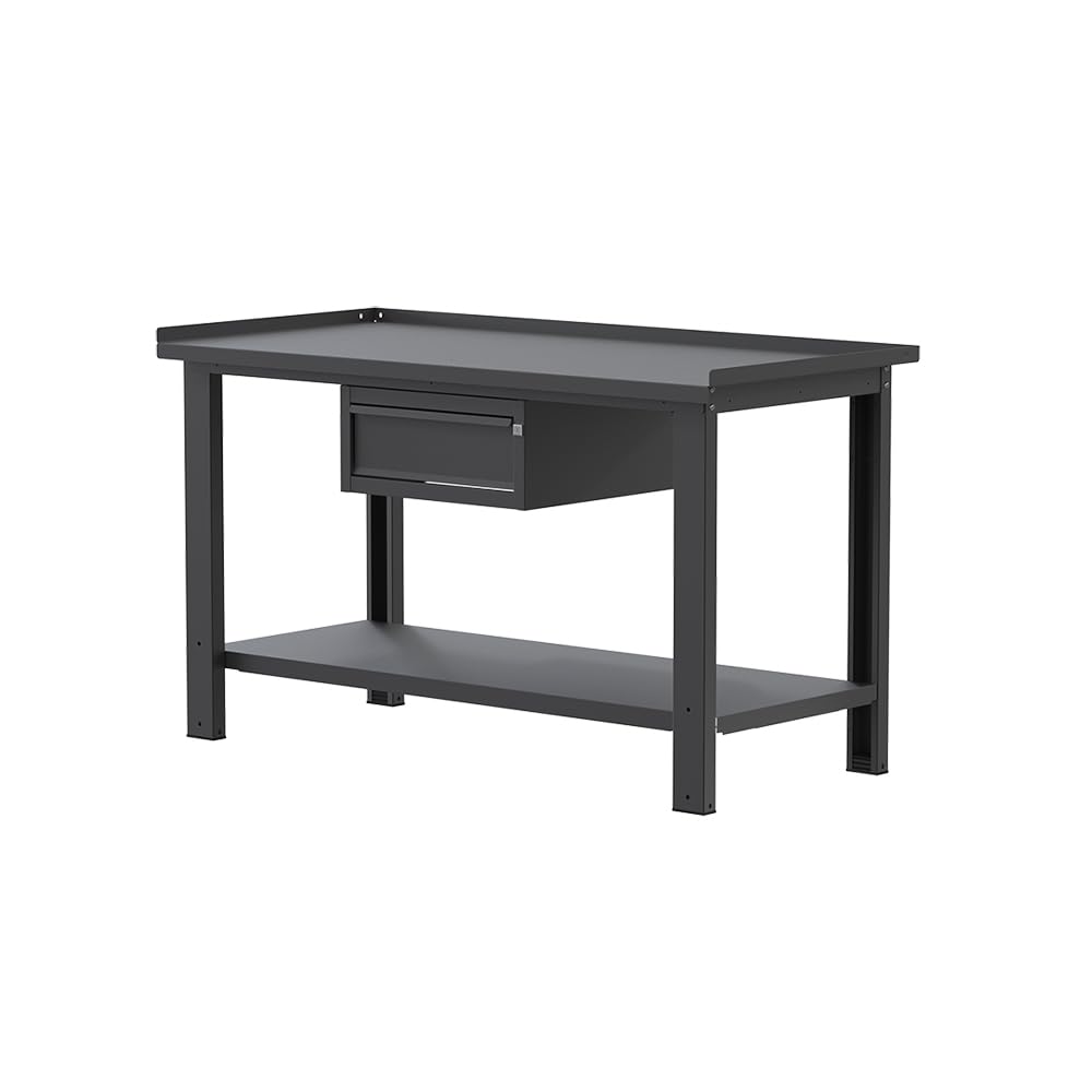 Sogi X3N_101A Banco da lavoro - 1.5 m - piano in acciaio - 1 cassetto - grigio antracite