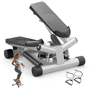 OLIXIS Stepper for Exercise, Stair Step Workout Machine with Resistance Bands, Mini Stair Stepper at Home Workout Equipment with 265 LB Load Capacity,Fitness Stepper with LCD Monitor