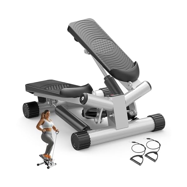 OLIXIS Stepper for Exercise, Stair Step Workout Machine with Resistance Bands, Mini Stair Stepper at Home Workout Equipment with 265 LB Load Capacity,Fitness Stepper with LCD Monitor