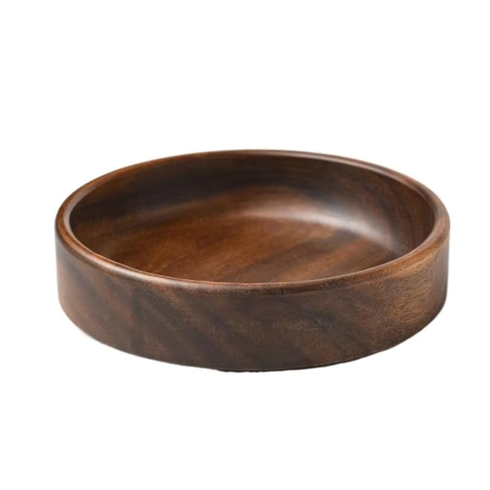 Bol de service en bois d'acacia 20 x 20 x 4,5 cm pour nourriture, fruits, salade
