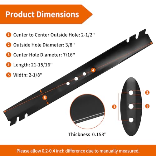 budrash Mulching Blade Dimensions