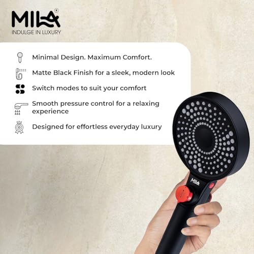 Image of Mila Flowflex 3-Function Hand Shower with Filter | Rain, Massage & High Pressure Modes | Ergonomic Design with Double Sided Water Outlet | Includes Hose (1.5m) , Bracket & Installation Kit (90*120mm)