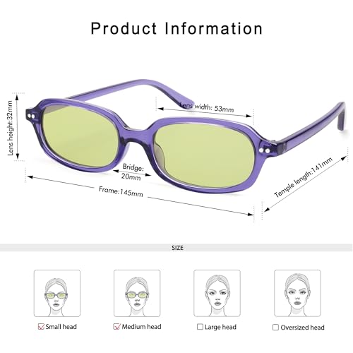 Retro Small Rectangle Sunglasses for Women Men Trendy Narrow Square Sunnies AP3729