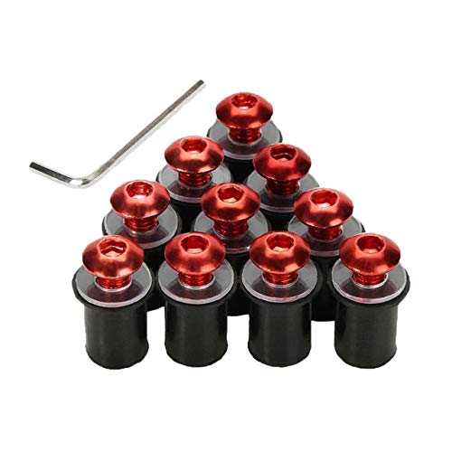 Resistente al Desgaste 10 Pernos Kit Piezas 5mm Motocicleta Universal de Parabrisas Tornillos Parabrisas Cafe Racer motocrós for Yamaha Ho-n-da Suzuki Cierre Cover