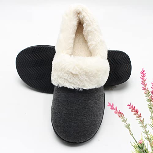 ofoot Womens Winter Warm Clogs Comfortable Cotton House Slippers Mules Memory Foam Insoled Washable Fluffy Indoor Shoes Non Slip Rubber Soles3