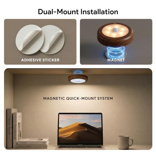 Image of Wipro Garnet Motion Sensor Cabinet Light SR2 | Neutral White| Wooden Finish | Auto On /Off Lights for Kitchen, Wardrobe & Shelf | Wireless | Magnetic Stick On | Battery Required Separately (3*AAA)|PK 1