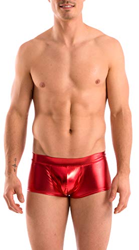Gary Majdell Sport Mens Liquid Red Metallic Hot Body Boxer Swimsuit Size Medium