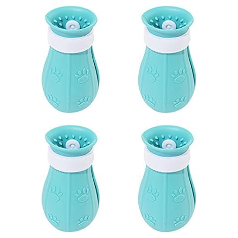 DEDEMCO 4 PCS Anti-Scratch Cat Shoes Silicone Boots,Adjustable Cat Paw Protector Grooming Paw Shoes Kitten Cat Claws Cover for Home Bathing Shaving Checking Treatment Cover