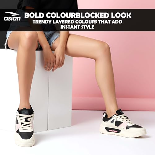 Image of ASIAN Stella-01 Women's Stylish Sneakers for Girls | Lightweight, Cushioned & Durable Casual Shoes with Soft Insole, Grip Sole & Trendy Look