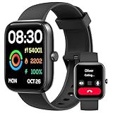 Orologio Smartwatch Uomo Donna, Impermeabile IP68 Smartwatch con Bluetooth Effettua/Risposta Chiamate Contapassi Cardiofrequenzimetro, 120+ Modalità Sportive, Orologio Digitale Smart Watch, Nero