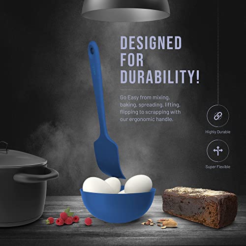 Bakeroyal Silicone Spatula Set - 4-Piece Rubber Spatulas Silicone Heat Resistant 600°F For Everyday Task - Seamless Design Kitchen Spatulas For Nonstick Cookware - Silicone Kitchen Utensils Sets #TOP2