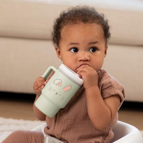 Image of Infantino My 1st Tumbler Adorable Miniature Tumbler with Leak-Resistant Straw and Toddler-Friendly Handle, Encourages Hydration, Easy to Clean, 9 fl. oz, Bunny