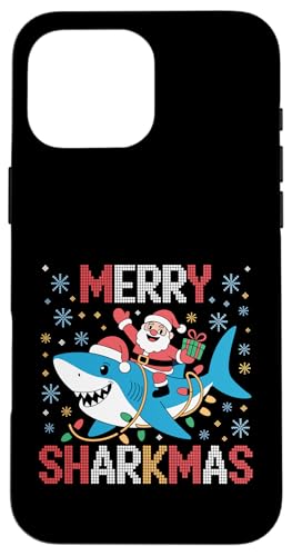 Merry Sharkmas AO[Z[^[ T^ CfBO V[N Cgt X}zP[X iPhone 16 Pro Max p