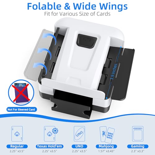 Image of Automatic Card Shuffler 1-2 Decks, Rechargeable Electric Card Dealer Machine, Low Noise Portable Shuffler for UNO, Poker, Blackjack, Skip-Bo, Phase 10