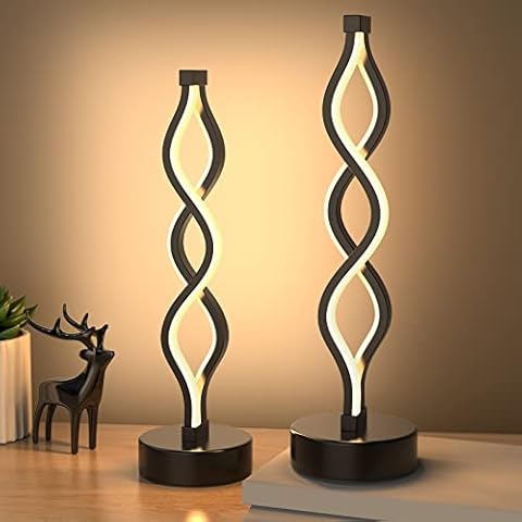 NUÜR Bedside Lamps Set of 2, Black Lamps for Living Room, Dimmable LED Nightstand Lamp, Small Nightstand Lamp for Bedroom, Home, Living Room, Office Cover