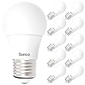 Sunco Lighting 10 Pack A15 LED Bulb Dimmable Refrigerator Appliance Bulbs 8W Equivalent 60W 3000K Warm White 800 LM, E26 Medium Base, Instant On, Super Bright, Indoor Outdoor Light - UL Energy Star