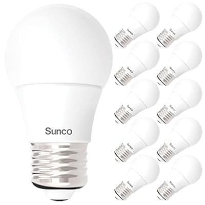 Sunco Lighting 10 Pack A15 LED Bulb Dimmable Refrigerator Appliance Bulbs 8W Equivalent 60W 3000K Warm White 800 LM, E26 Medium Base, Instant On, Super Bright, Indoor Outdoor Light - UL Energy Star