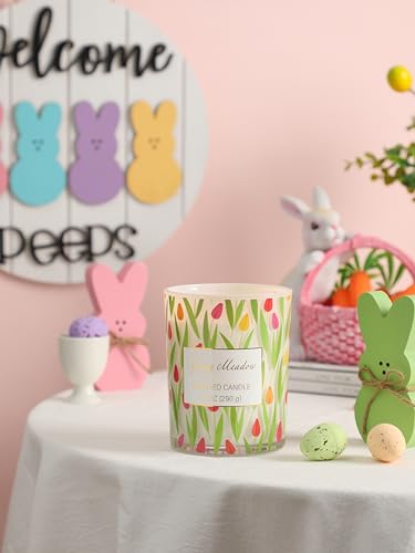 Summer Tulip Scented Candle Gift Summer 10oz Candle Gift for Women Men Large Jar Flowers Soy Wax Candle
