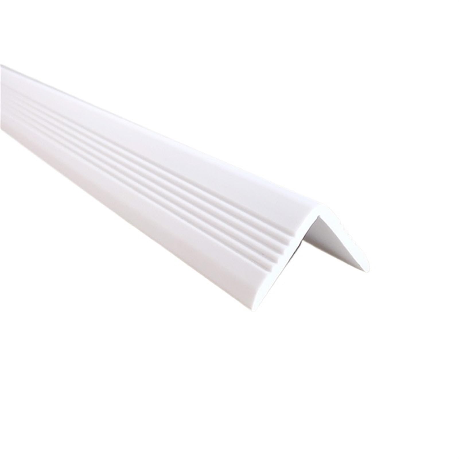 10Meters Stair Nosing Self Adhesive Edge Protector, Wall Corner Waterproof Edging Anti Slip Trim PVC Strips Staircase Step Treads(White,2.5x2.5CM 3meter)