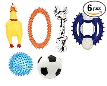 PSK PET MART Puppy Toys Dog Toys Combo ofToys Chew Toys Rope Toys Squeaky Toys Dog Ball Puppy Ball Puppy Teether Toy Puppy Chew Toys (Combo of 6)