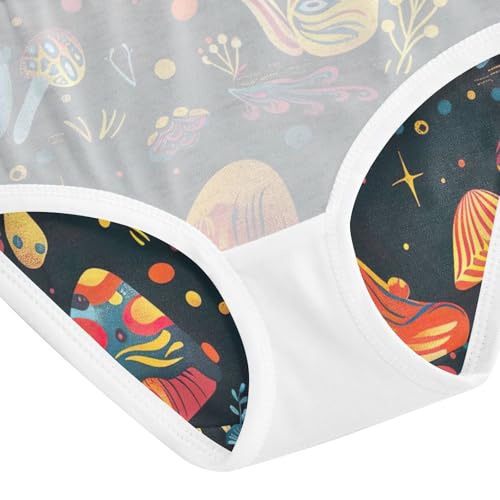 Toddler Panties, Retro Mushroom Cotton Girls Underwear, 2T–8 Years4