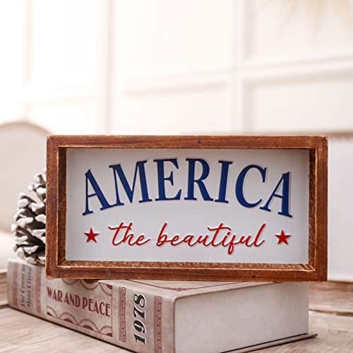 Patriotictieredtraydecoramericathebeautifuldecorativeblocksignwoodframeembossedmetaldecorationfor4thofjulymemorialdayamericanahomedecorforshelvesmantel Urban Country Home Decor Patriotic tiered tray decor america the beautiful decorative block sign wood frame embossed metal decoration for 4th of july memorial day americana home decor for shelves mantel urban country home decor