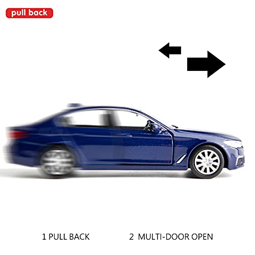 RMZ City BMW M500i Car Model 1:36 Diecasting Alloy Toy Car, Pull Back Vehicles Toy Car for Toddlers Kids Boys Girls Gift Blue - Image 2