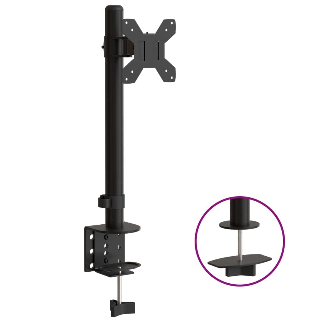 Supporto per monitor in acciaio, supporto per monitor VESA 75/100 mm per schermi da 13-32 pollici, regolabile in altezza, orientabile, inclinabile, portata fino a 10 kg, supporto da tavolo per