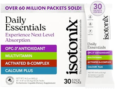 Isotonix Daily Essentials Packets – Antioxidant Supplements with OPC-3, Multivitamin, B-Complex & Calcium Plus – Gluten-Free, Non-GMO, Fast Absorption Vitamins for Energy, Immunity, and Bone Health