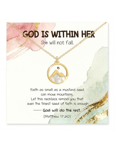 UVGVA Mustard Seed Necklace Graduation Gifts for Teen Girls and Women Teen Girl Gifts Trendy Stuff Moving Mountains Christian Faith Necklaces for Confirmation Baptism Gift