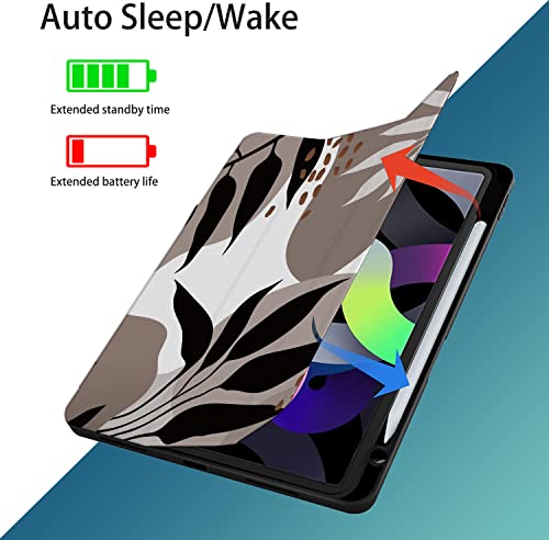 Teryeefi Case For Ipad Air 5Th/4Th Generation Case 10.9"(2022 2020 Release), 3D Uv Printing Soft Tpu Back Shell Stand Shockproof Tablet Cover With Pencil Holder Auto Wake/Sleep, Tropical Leaves #TOP5