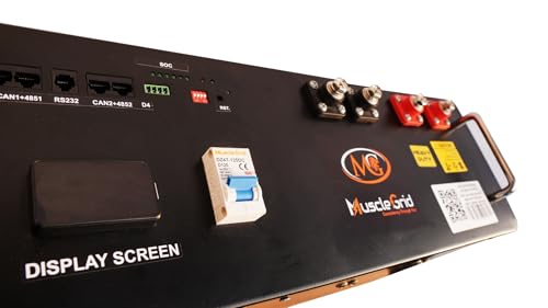 Image of MuscleGrid 51.2V 120Ah Lithium Battery | LiFePO4 | LCD Display | Smart BMS with Active Balancer | Suitable for Solar Inverters & Energy Storage Systems