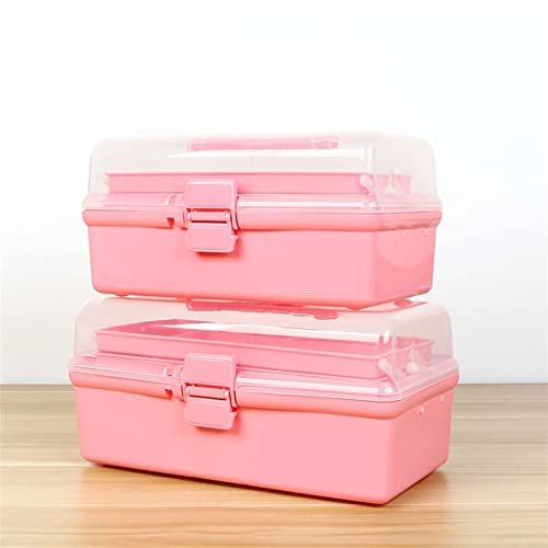 Boîte à outils art et peinture rose avec compartiment de rangement multifonction - 8