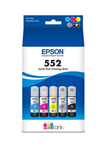 Image of Epson EcoTank Photo ET-8500 Wireless Wide-Format Color All-in-One Supertank Printer with Scanner, Copier & Epson Claria ET Premium T552920 Claria ET Premium T552020