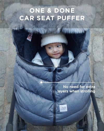 Image of 7AM Enfant Car Seat Covers - Cocoon Baby Cover for Boys & Girls, Rain & Snow Repellent, Breathable Windproof, Center Zipper, Universal Fit for Infant Car Seat (0-12M) (Tundra)