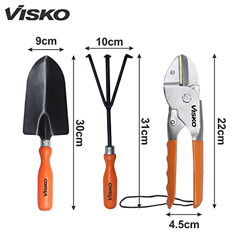 Visko 503 Super Bypass Pruner (Manual), Orange 27 cm Transplanting Trowel, Seeds Cultivator