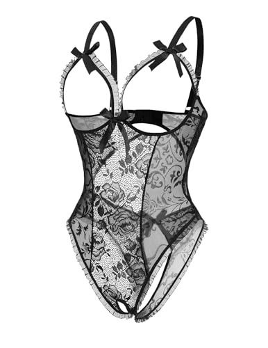 Image of Avidlove Women One Piece Lingerie Sexy Lace Babydoll Mini Bodysuit