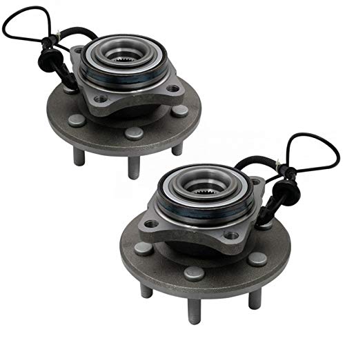 Image of TRQ Rear Left and Right Wheel Bearing and Hub Assembly Set 2 Piece Compatible with 2015-2017 Ford Expedition 2015-2017 Lincoln Navigator