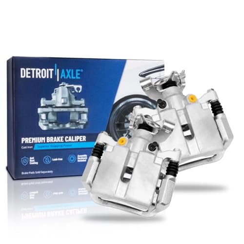 Image of Detroit Axle - Brake Kit for Chevrolet Malibu Pontiac G6 Saturn Aura, Drilled & Slotted Brake Rotors Brakes Pads Rear Brake Calipers Replacement: 11.65 inch Front and 10.63 inch Rear Rotor