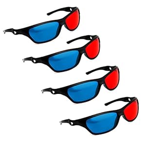 PRECORN 4er Set 3D Brille rot/cyan