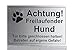 GravoLa Warnschild Achtung freilaufender Hund, Tor geschlossen Schild Hundeschild