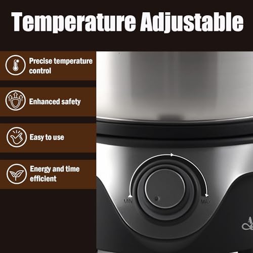 Artestia Electric Fondue Pot Set for Party, Stainless Steel Fondue Pots with Temperature Control Cheese and Chocolate Fondue Sets for 6 People
