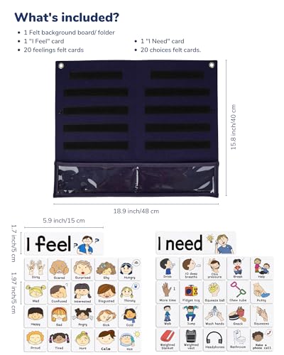 CHEFAN Feelings Chart, Calm Down Corner Supplies, Daycare Essentials, Social Emotional Learning Activities, Autism Learning Materials, ADHD Tools for Classroom Daycare & Home - Image 4