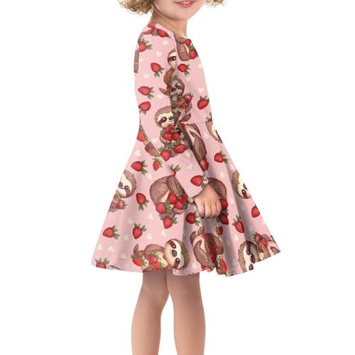 Dress Girls Casual Soft Comfy Long Sleeve Flowy Fall Dresses Spring Vacation Cute Print Fit and Flare A Line Dress4