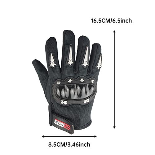 YAMEIZE Kids Sport Gloves Waterproof Cycling-Non Slip Mountain Bike Scooter Riding Glove for Boys Girls Black Full Finger - Image 3