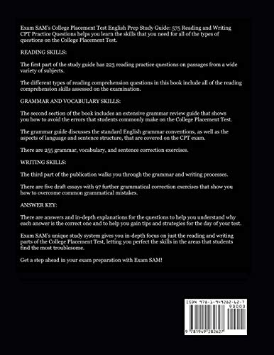 College Placement Test English Prep Study Guide: 575 Reading and Writing CPT Practice Questions (College Placement Test Study Guide Series) - Image 2