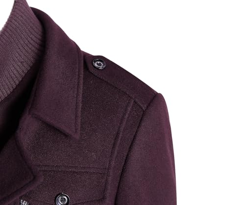Image of APTRO Men's Pea Coat Wool Jacket Windbreaker Single Breasted Winter Coat